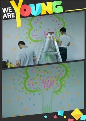 正能量伙伴在構(gòu)建夢(mèng)想墻 正能量伙伴在構(gòu)建夢(mèng)想墻